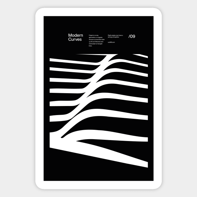 Modern Curves 09, Modern Architecture Design, minimalist Design, Modern Art, Typographic, Helvetica Sticker by sub88